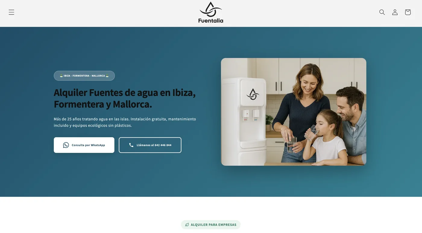 Captura de pantalla de la web Fuentalia desarrollada por JC Servicios IA